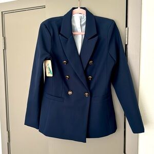 NWT Cleopatra Luxe Boutique Navy Blazer, M